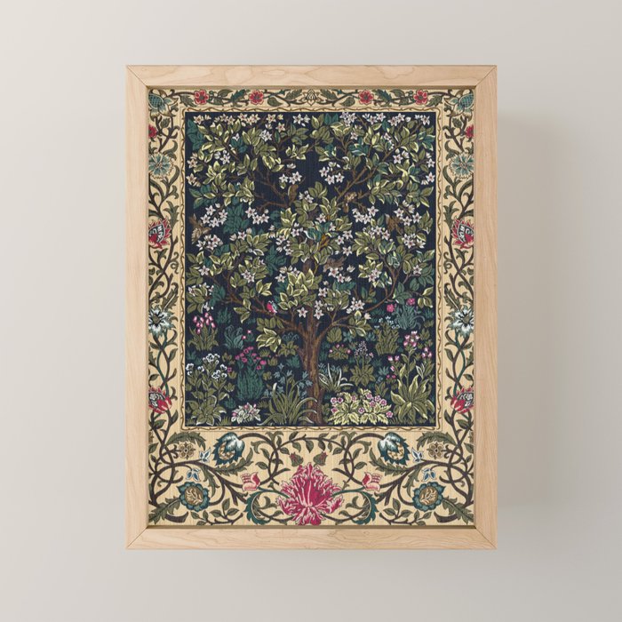 Tree of Life Blue by William Morris Mini Art Print Gallery Image 1