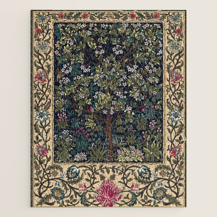 Tree of Life Blue by William Morris Jigsaw Puzzle Gallery Image 1