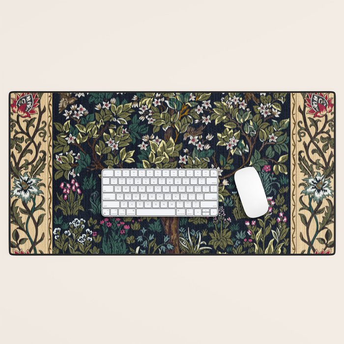 Tree of Life Blue by William Morris Desk Mat Gallery Image 1