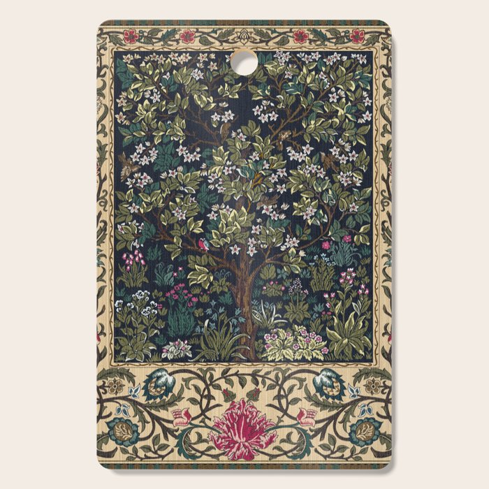 Tree of Life Blue by William Morris Cutting Board Gallery Image 1