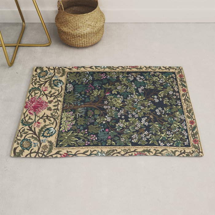 Tree of Life Blue by William Morris Rug Gallery Image 1