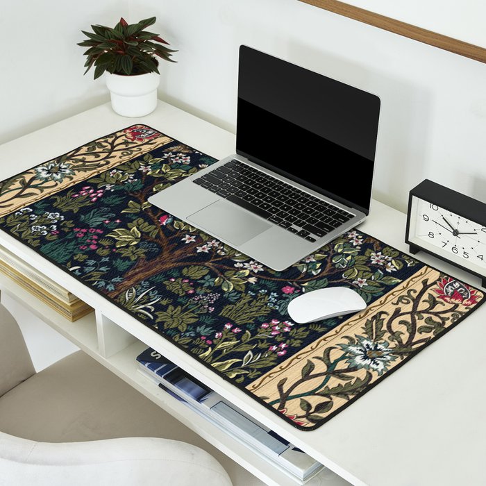 Tree of Life Blue by William Morris Desk Mat Gallery Image 2