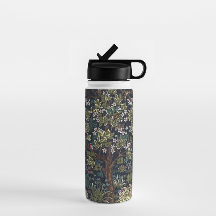 Tree of Life Blue by William Morris Water Bottle Gallery Image 1