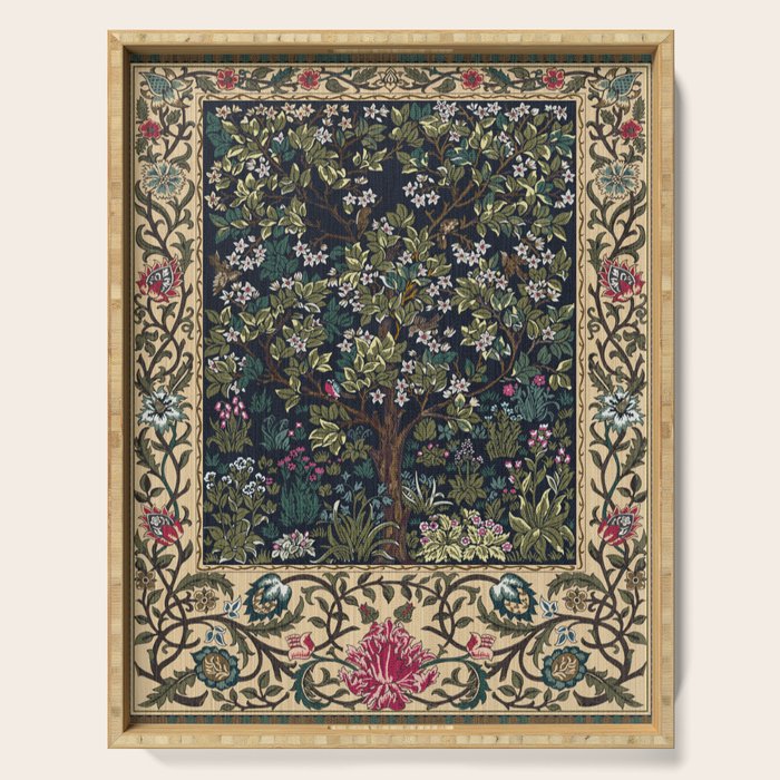 Tree of Life Blue by William Morris Serving Tray Gallery Image 1