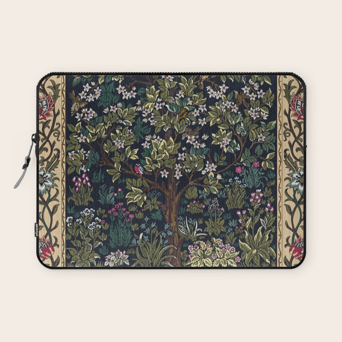 Tree of Life Blue by William Morris Laptop Sleeve Gallery Image 1