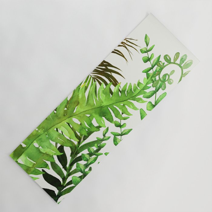 Watercolor Plants Yoga Mat Gallery Image 1