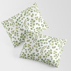 Watercolor green botanical leaves hand painted pattern Pillow Sham Gallery Image 3