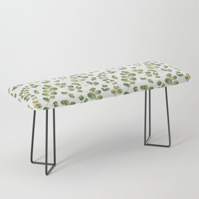 Watercolor green botanical leaves hand painted pattern Bench Gallery Image 1