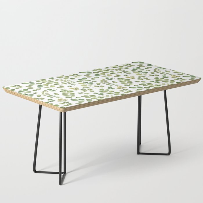 Watercolor green botanical leaves hand painted pattern Coffee Table Gallery Image 1