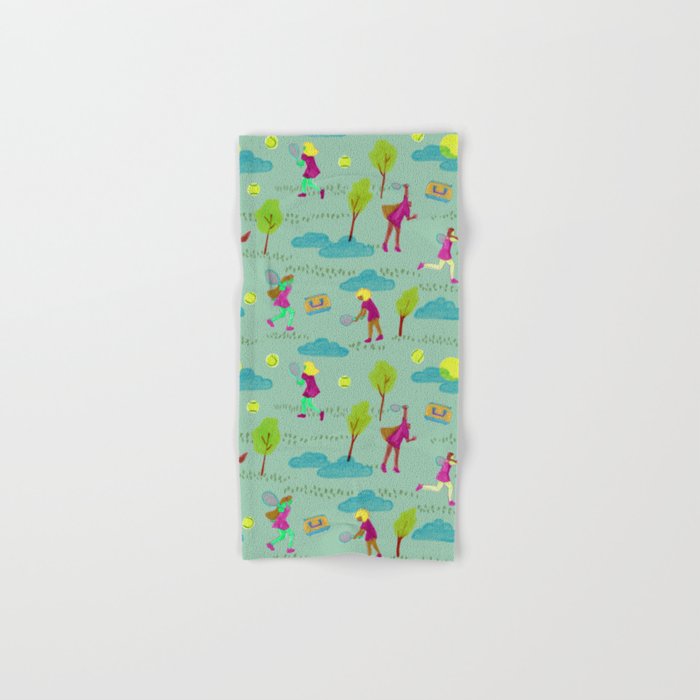 Let's Play Tennis in Soft Green Bath Towel Gallery Image 1