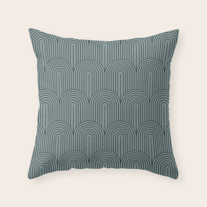Art Deco Arch Pattern LIII Throw Pillow Gallery Image 6