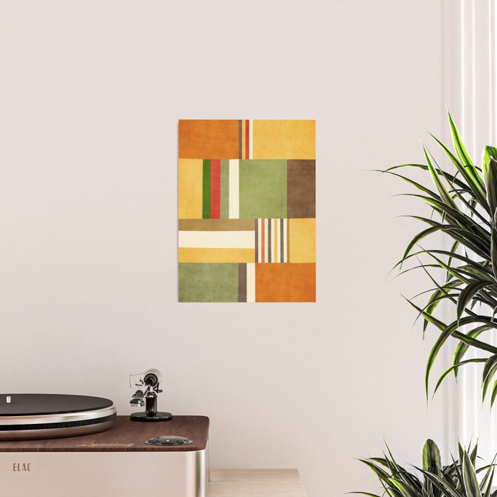 Earth Tones Fall Colors Geometric Artwork Poster Gallery Image 2
