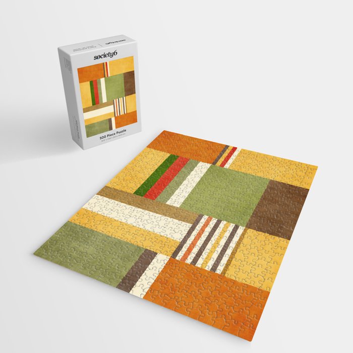 Earth Tones Fall Colors Geometric Artwork Jigsaw Puzzle Gallery Image 2