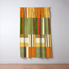 Earth Tones Fall Colors Geometric Artwork Window Curtain Gallery Image 3