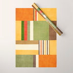 Earth Tones Fall Colors Geometric Artwork Wrapping Paper Gallery Image 1