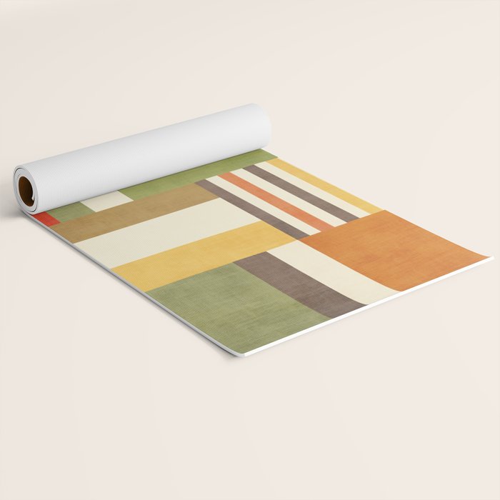 Earth Tones Fall Colors Geometric Artwork Yoga Mat Gallery Image 2