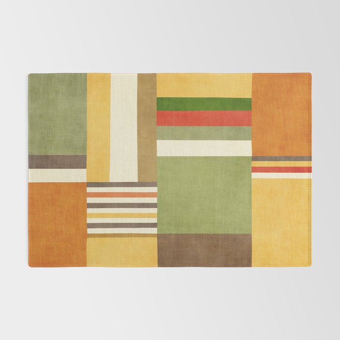 Earth Tones Fall Colors Geometric Artwork Rug Gallery Image 2