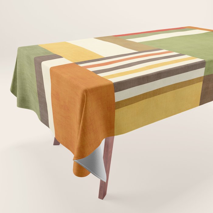 Earth Tones Fall Colors Geometric Artwork Tablecloth Gallery Image 1