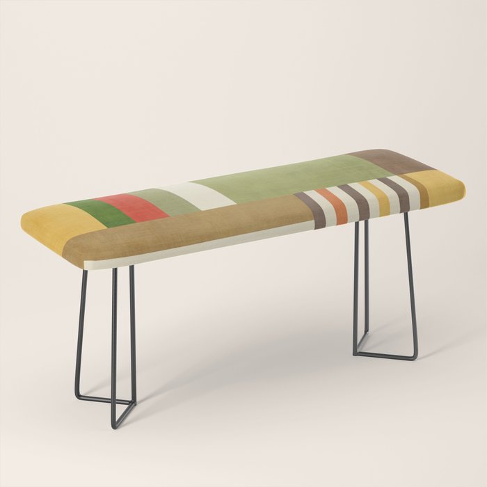 Earth Tones Fall Colors Geometric Artwork Bench Gallery Image 1