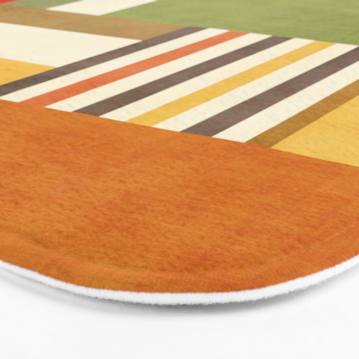 Earth Tones Fall Colors Geometric Artwork Bath Mat Gallery Image 3