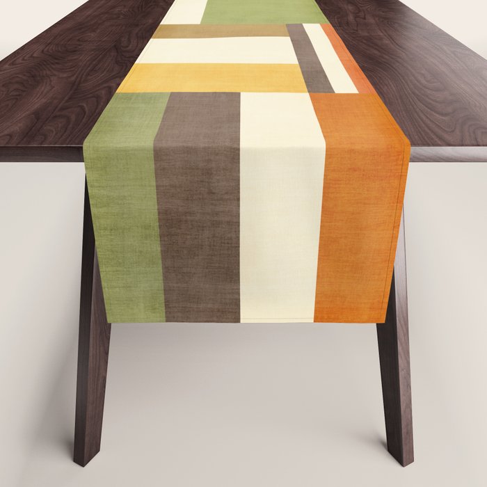 Earth Tones Fall Colors Geometric Artwork Table Runner Gallery Image 1