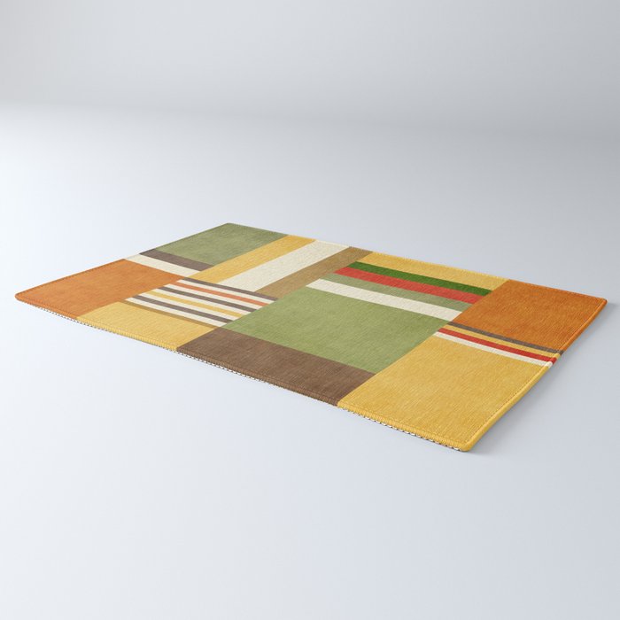 Earth Tones Fall Colors Geometric Artwork Rug Gallery Image 3