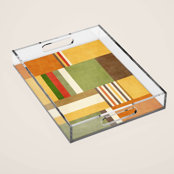 Earth Tones Fall Colors Geometric Artwork Acrylic Tray Gallery Image 1