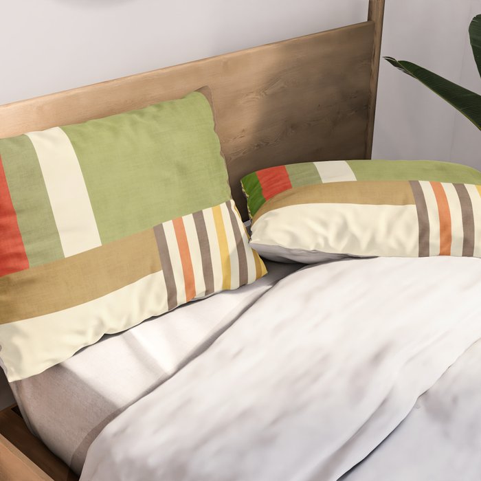 Earth Tones Fall Colors Geometric Artwork Pillow Sham Gallery Image 2