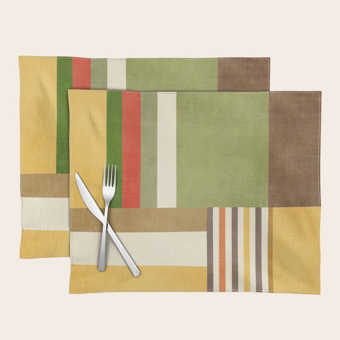 Earth Tones Fall Colors Geometric Artwork Placemat Gallery Image 1