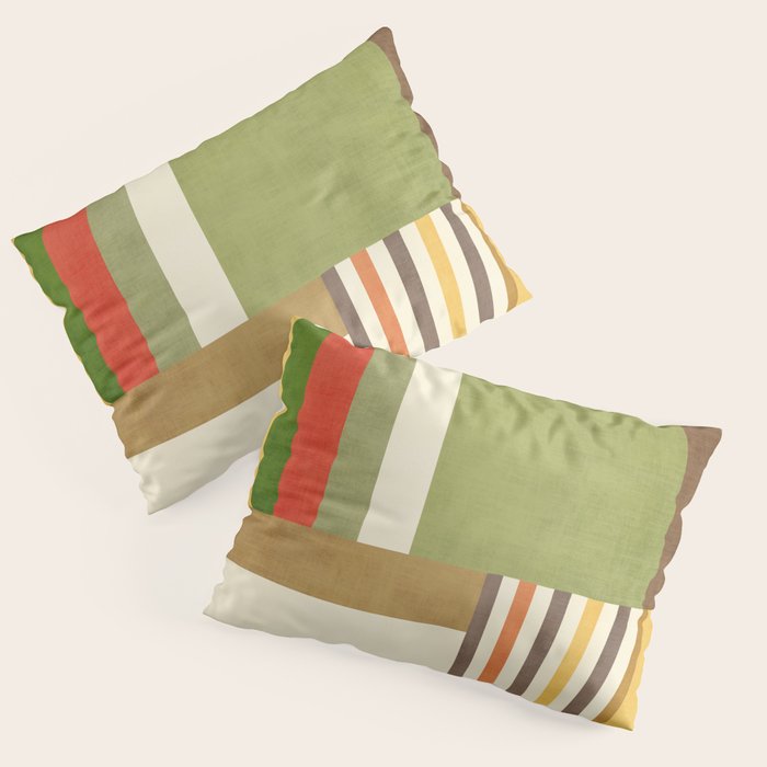 Earth Tones Fall Colors Geometric Artwork Pillow Sham Gallery Image 1