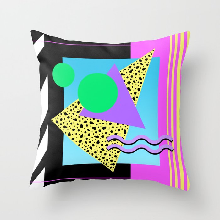 Memphis pattern 132 - 80s / 90s Retro Throw Pillow Gallery Image 1