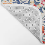 Watercolor Kaleidoscope Floral - desaturated Bath Mat Gallery Image 2