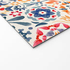 Watercolor Kaleidoscope Floral - desaturated Welcome Mat Gallery Image 2