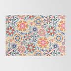 Watercolor Kaleidoscope Floral - desaturated Rug Gallery Image 2