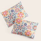 Watercolor Kaleidoscope Floral - desaturated Pillow Sham Gallery Image 3