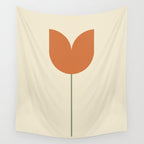 Vintage Tulip Minimalism - Red Wall Tapestry Gallery Image 4