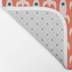 Retro Rockets - Midcentury Modern Space Age Pattern in Blush, Dark Teal, and Coral Orange Bath Mat Gallery Image 2