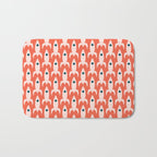 Retro Rockets - Midcentury Modern Space Age Pattern in Blush, Dark Teal, and Coral Orange Bath Mat Gallery Image 1