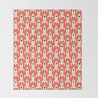 Retro Rockets - Midcentury Modern Space Age Pattern in Blush, Dark Teal, and Coral Orange Throw Blanket Gallery Image 2