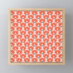 Retro Rockets - Midcentury Modern Space Age Pattern in Blush, Dark Teal, and Coral Orange Mini Art Print Gallery Image 1