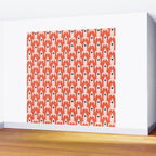 Retro Rockets - Midcentury Modern Space Age Pattern in Blush, Dark Teal, and Coral Orange Wall Mural Gallery Image 2