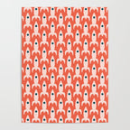 Retro Rockets - Midcentury Modern Space Age Pattern in Blush, Dark Teal, and Coral Orange Poster Gallery Image 4