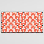Retro Rockets - Midcentury Modern Space Age Pattern in Blush, Dark Teal, and Coral Orange Desk Mat Gallery Image 3