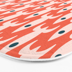 Retro Rockets - Midcentury Modern Space Age Pattern in Blush, Dark Teal, and Coral Orange Bath Mat Gallery Image 3