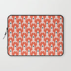 Retro Rockets - Midcentury Modern Space Age Pattern in Blush, Dark Teal, and Coral Orange Laptop Sleeve Gallery Image 1