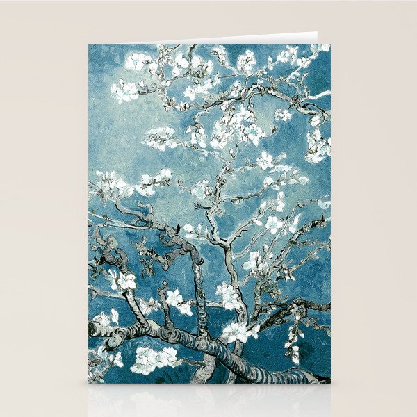Vincent Van Gogh Almond Blossoms Teal Stationery Card Gallery Image 2