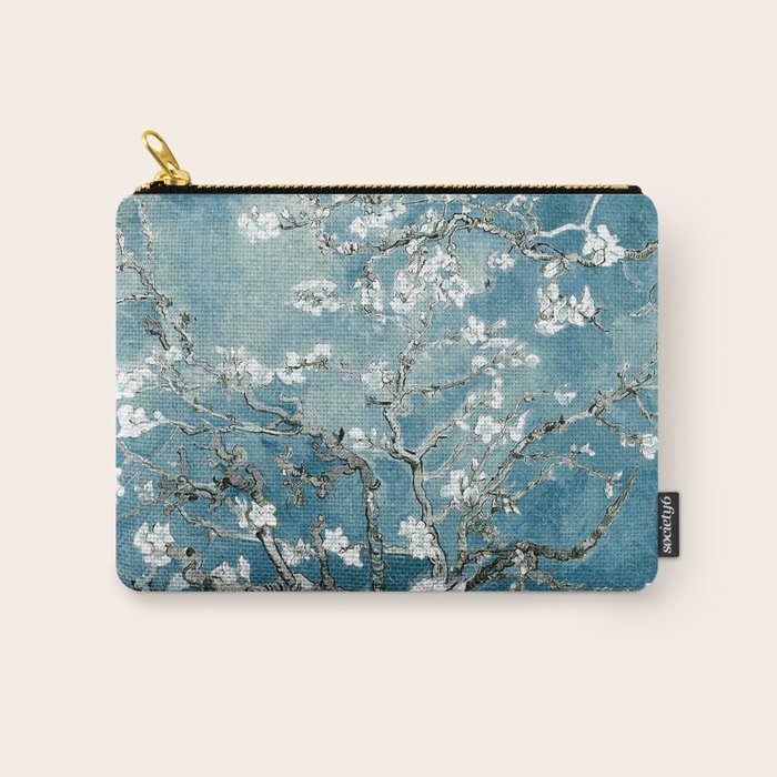 Vincent Van Gogh Almond Blossoms Teal Carry All Pouch Gallery Image 1