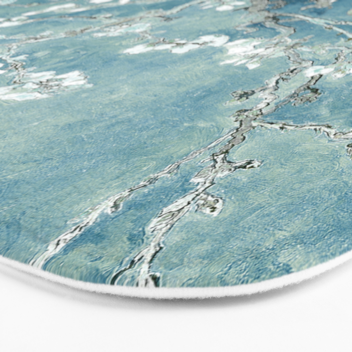 Vincent Van Gogh Almond Blossoms Teal Bath Mat Gallery Image 3