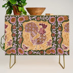 Rooster Painting in Forest Green - Folk Art Style Credenza Gallery Image 1