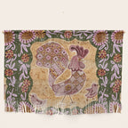 Rooster Painting in Forest Green - Folk Art Style Wall Hanging Gallery Image 1